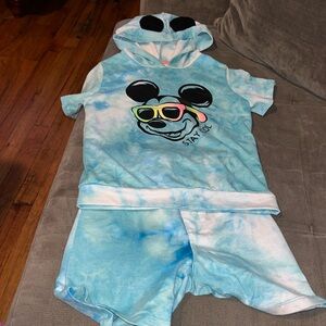 Boys tie dye Mickey Mouse set